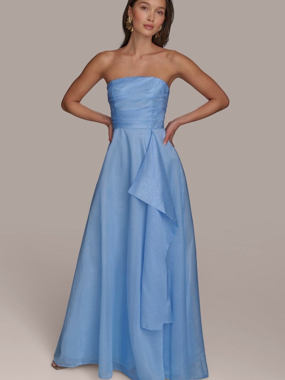 Brand new with tags, Donna Karan strapless blue bridesmaid dress